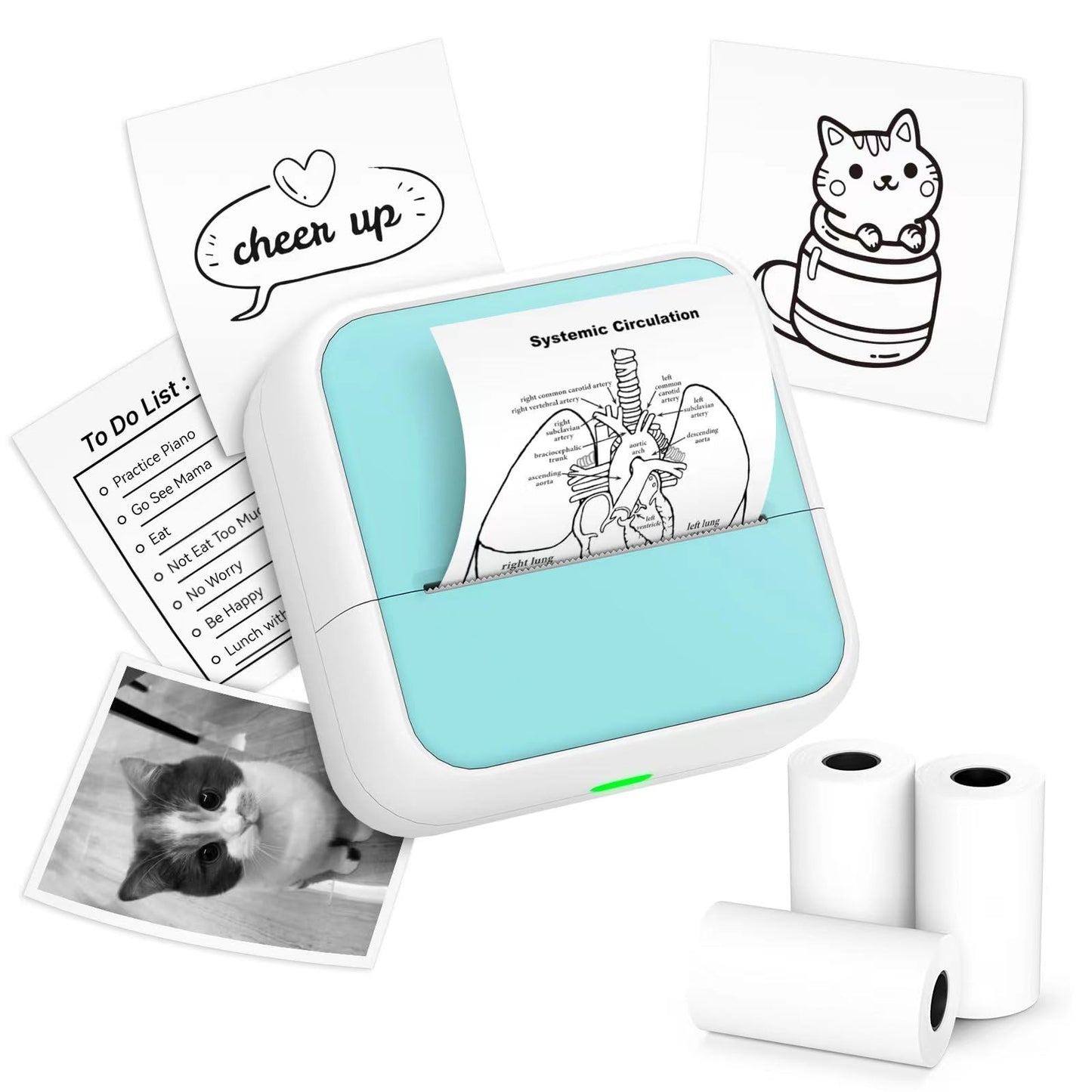 Sticker Printer - Printpods Mini Printer with Stickers, Print Pod, Bluetooth Inkless Printers, Sticker Maker, Portable Thermal Printer for iphone
