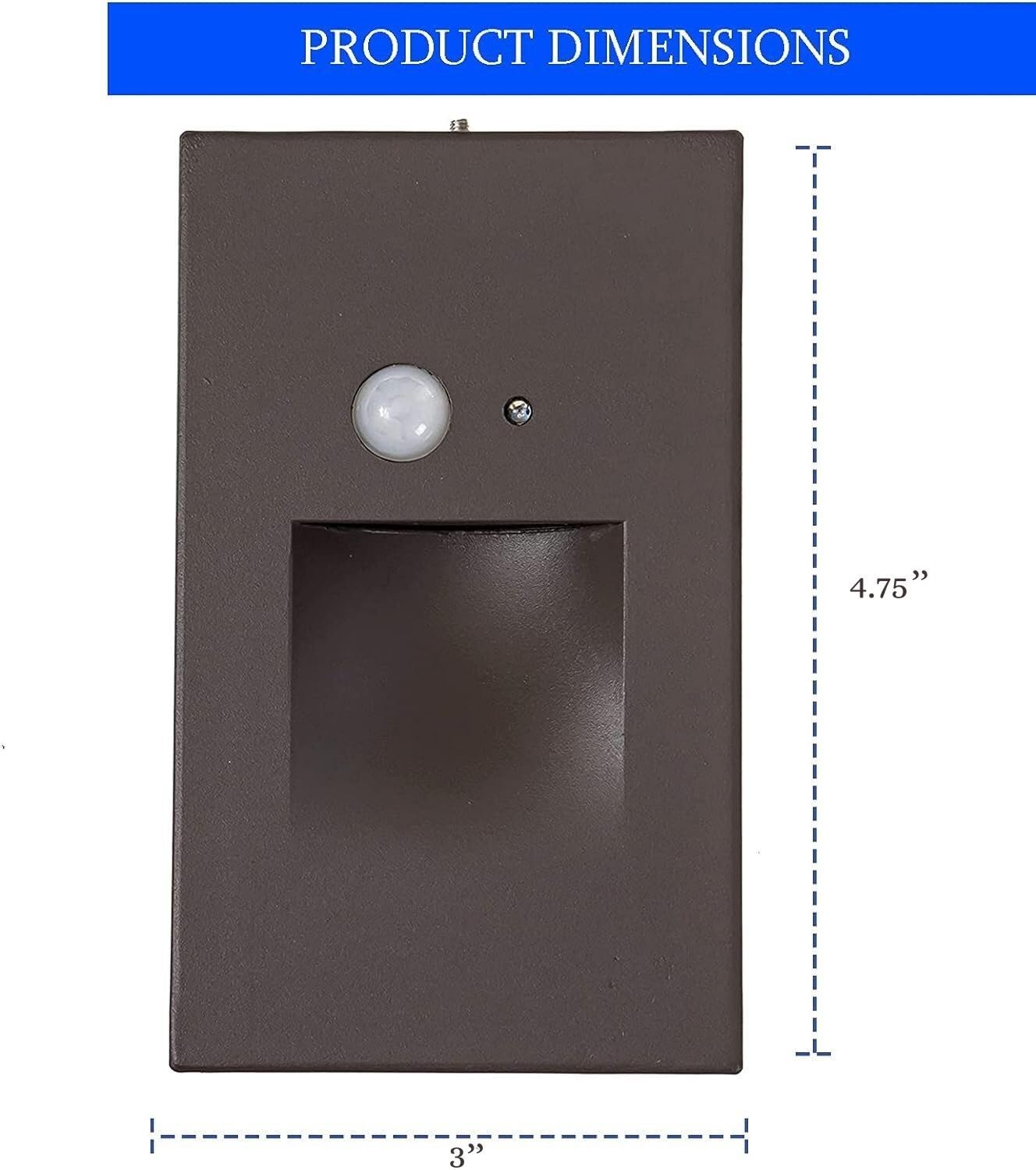Ciata LED Indoor & Outdoor Motion Sensor Light - Deck Stair Lights, Integrated PIR & Dusk to Dawn Sensor - Vertical Stairway Lighting - Bronze