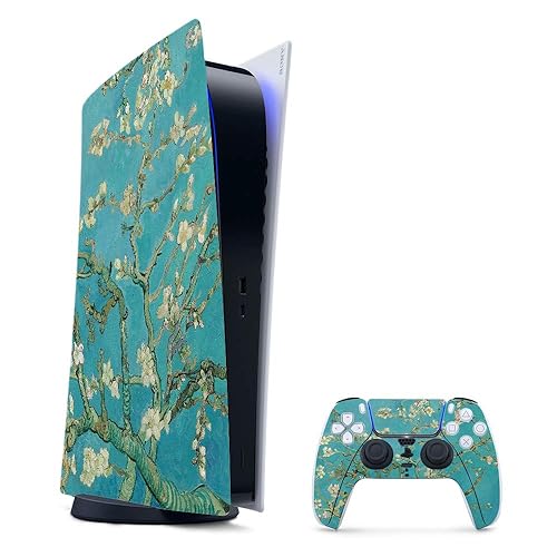 MightySkins Gaming Skin for PS5 / PlayStation 5 Digital Edition Bundle - Almond Blossom | Protective Viny wrap | Easy to Apply and Change Styles |