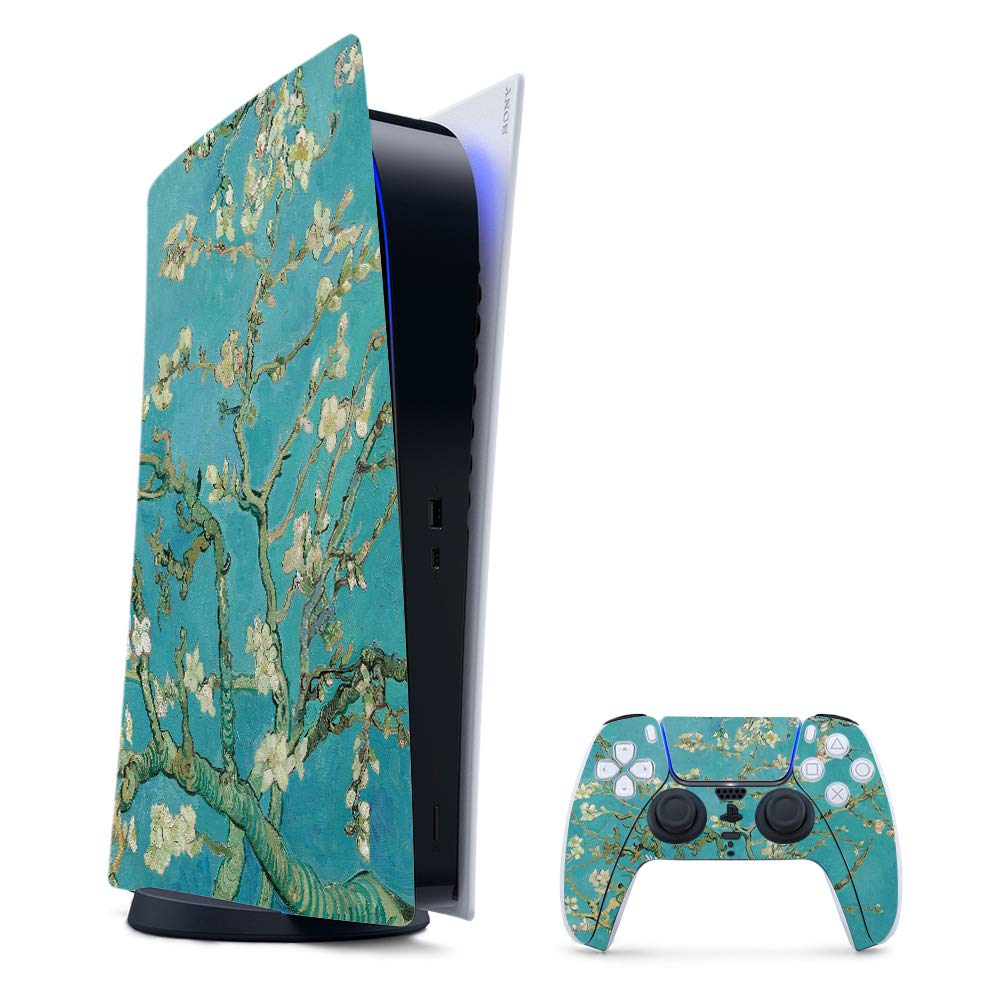 MightySkins Gaming Skin for PS5 / PlayStation 5 Digital Edition Bundle - Almond Blossom | Protective Viny wrap | Easy to Apply and Change Styles |