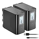 JYJZPB 2 Pack NP-F970 Battery Compatible for Sony NPF970 NP-F960 NP-F950 NP-F930 NP-F550 NP-F530 NP-F570 and Sony Handycams, Upgraded NP F970 Battery