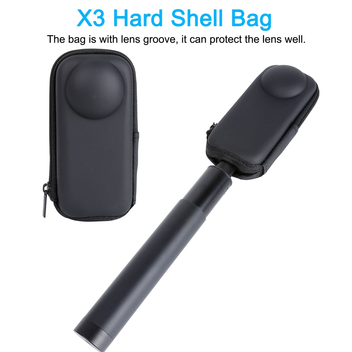 PellKing Camera Protective Accessories Kit for Insta360 X3, Insta 360 X3 Bundle Include Lens Guard/Silicone Protective Cover/Screen Protectors/Camera