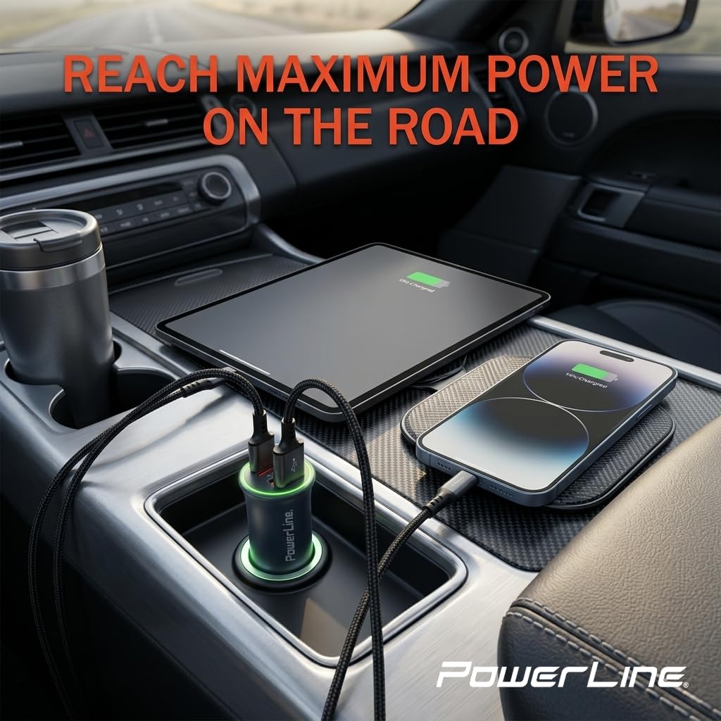 USB-C Car Charger; 2-Port 32W/60W USB-C + USB-A Car Power PD/QC Fast Charging Solid Cigarette Lighter for iPhone 16/15/14/13/12/11/ProMax, iPad