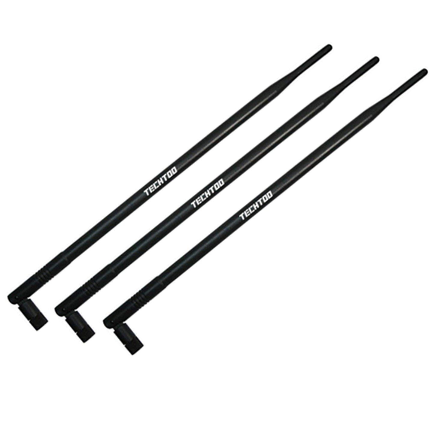 TECHTOO 9dBi Omni WiFi Antenna with RP-SMA Connector for Wireless Network Router/USB Adapter/PCI PCIe Cards/IP Camera/Wireless Range Extender(3-Pack)