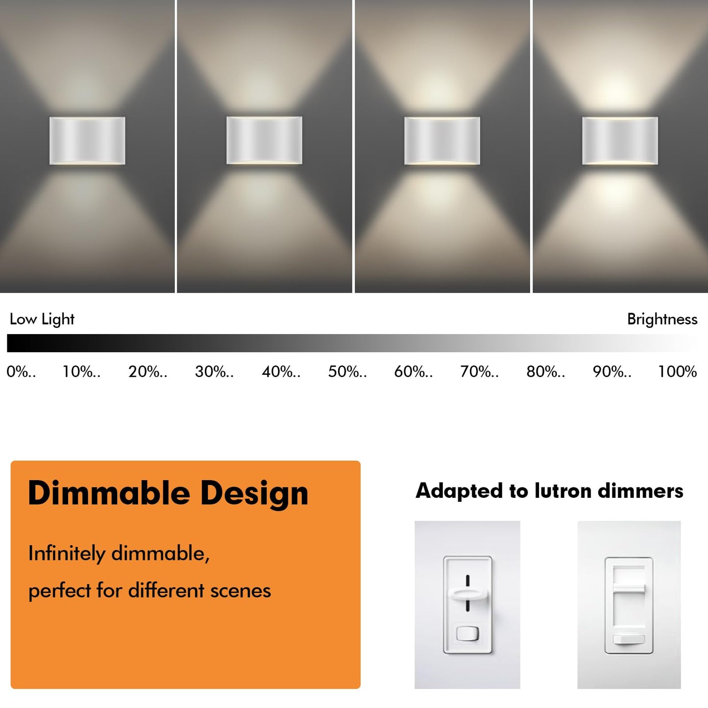 REIKOT Wall Sconces Set of Two | Modern LED Indoor Wall Lights,Up and Down Wall Mount Light,Aluminum,Hardwired,Dimmable, Warm White 3000K, 1400Lm