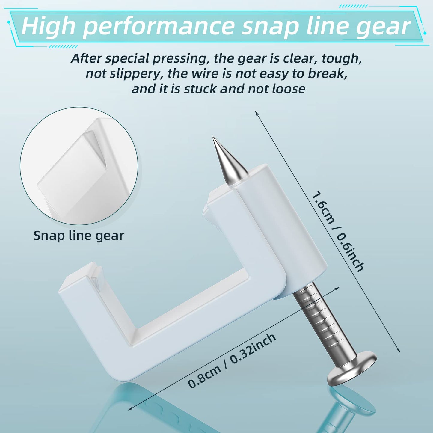 AOPOCKAN TECH Cable Clips White 100 Pieces Ethernet Cable Clips with Steel Nails 8mm Cord Holder for Cat8 Cat7 Cat6 Flat Ethernet Cable - 0.32 inch