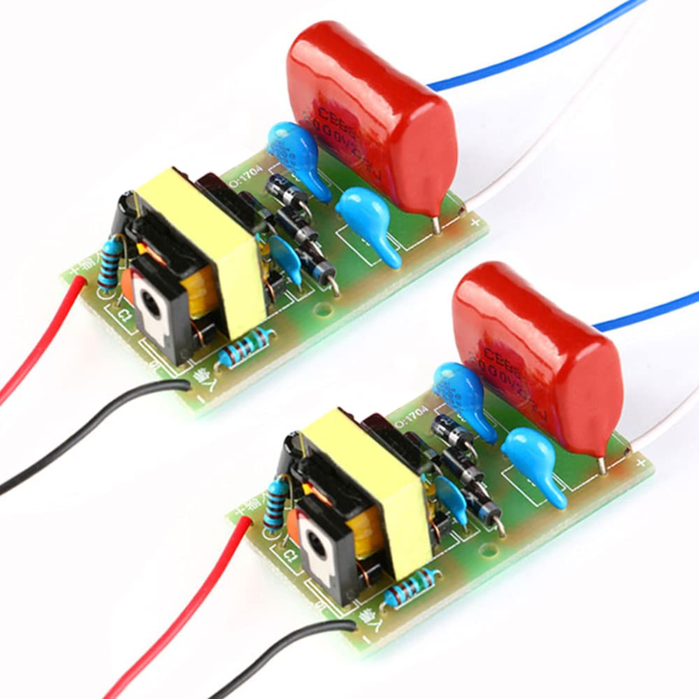 2 Pieces DC-DC 3V-4.2V 3.7V to 1500V-2000V 1800V High Voltage Generator Module Arc Pulse Boost Module Booster DC-DC Step Up Power Board