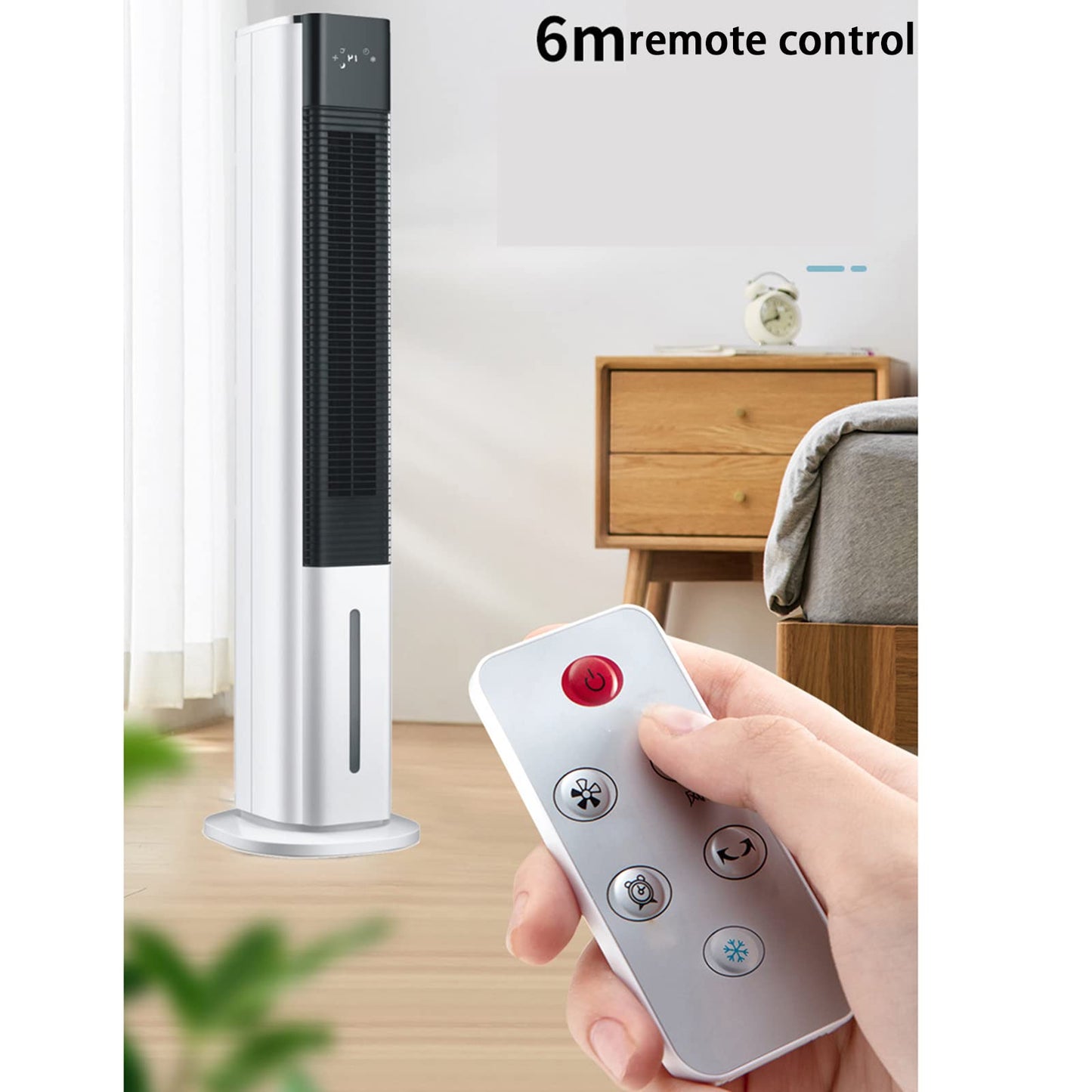 MWUCAIXIA Portable New Water Cooling Tower Fan Negative Ion Humidification Purification Cold Fan Refrigeration Mobile Small Fan Mute Floor Water Tower