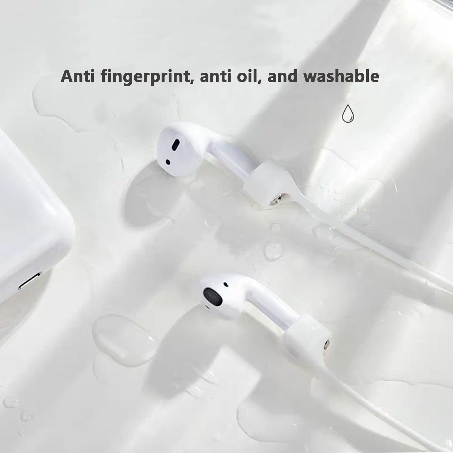 Ultra Strong Magnetic Airpod Pro Strap Anti Lost Cord Sports Lanyard,Compatible with Airpods 4 3 2 1(White Black)