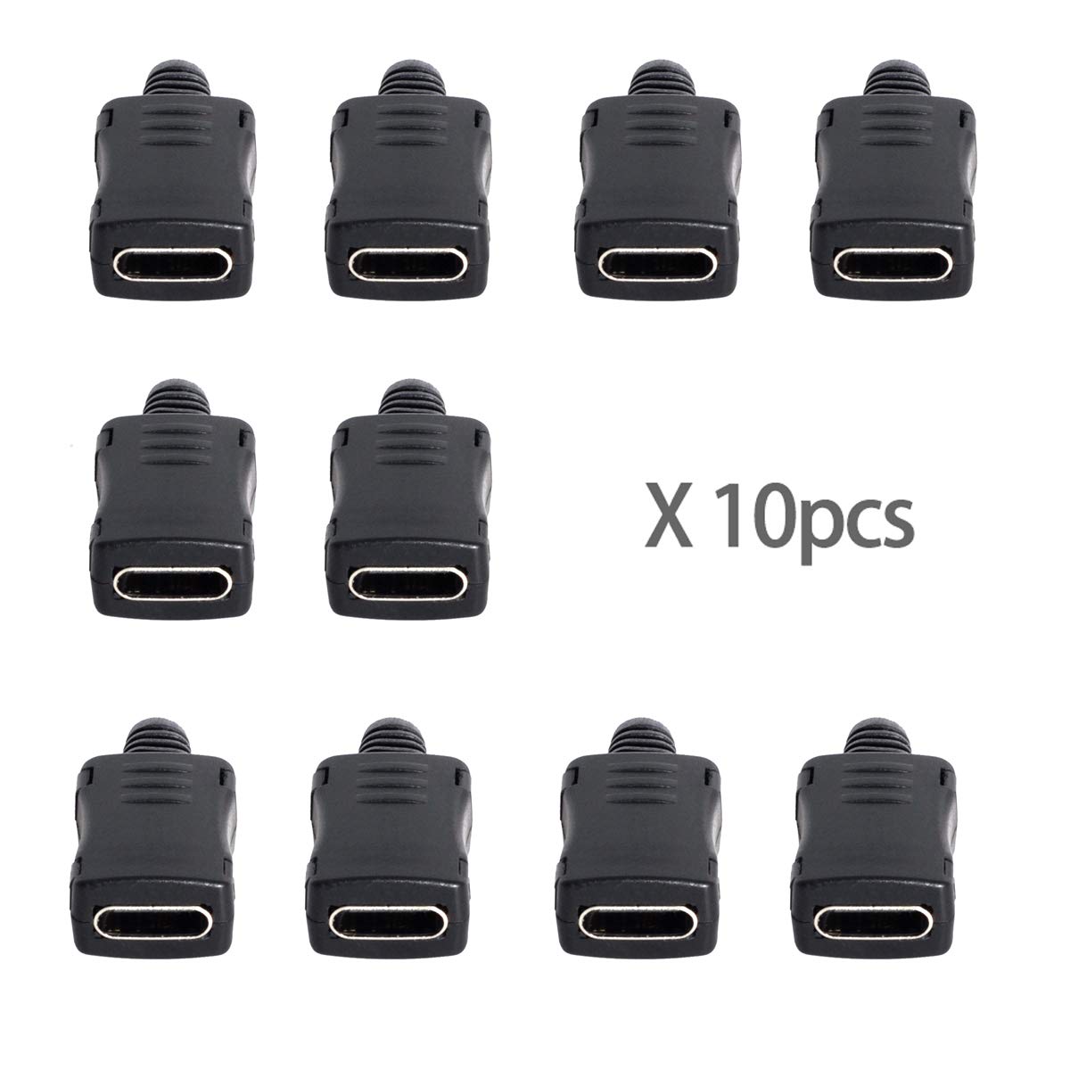 cablecc 10set DIY 4pin USB 2.0 Type C Female Socket Connector SMT Type with PC Board & Housing & 3.0mm SR