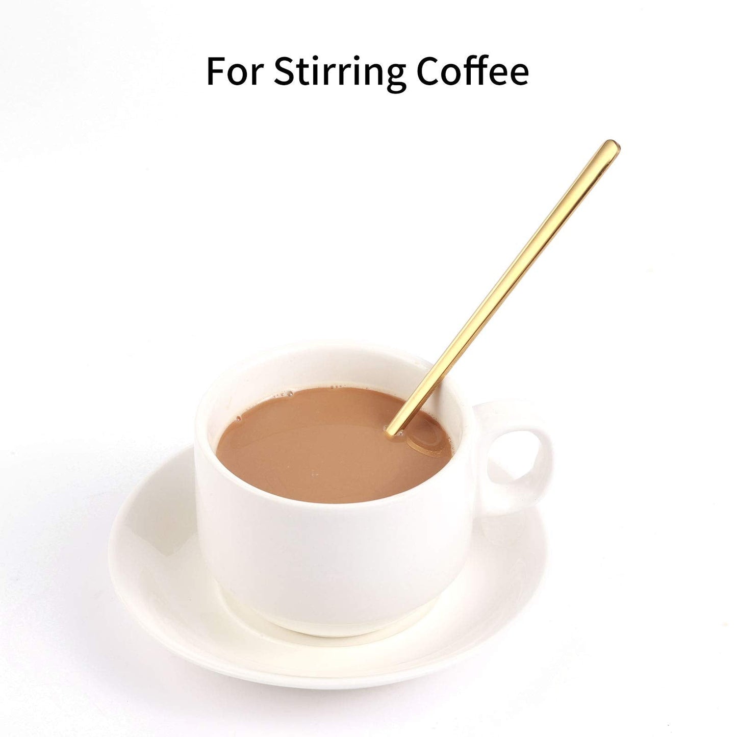 4PCS 6.7" Long Handle Coffee/Tea Spoons, Gold Stainless Steel, Ideal for Ice Tea, Espresso & Stirring