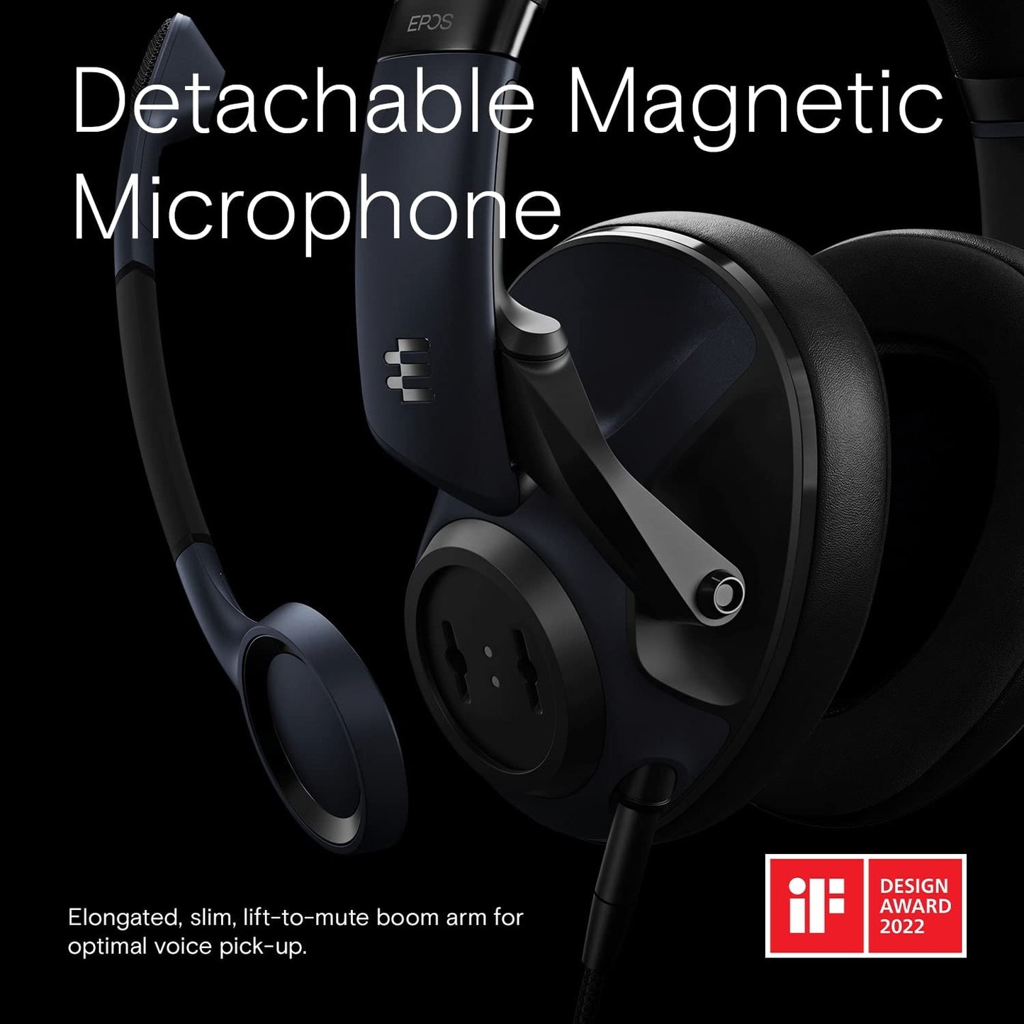EPOS H6Pro - Closed Acoustic Gaming Headset with Mic - Lightweight Over-Ear Design - Lift-to-Mute - Compatible with Xbox, PS4, PS5 & PC - Black