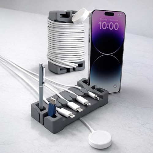 CordBrick DeskBrick Heaviest Weighted Cord Organizer for Desktop - Phone Stand, Office Desk Organizer, Cable Management for Home - Multifunctional