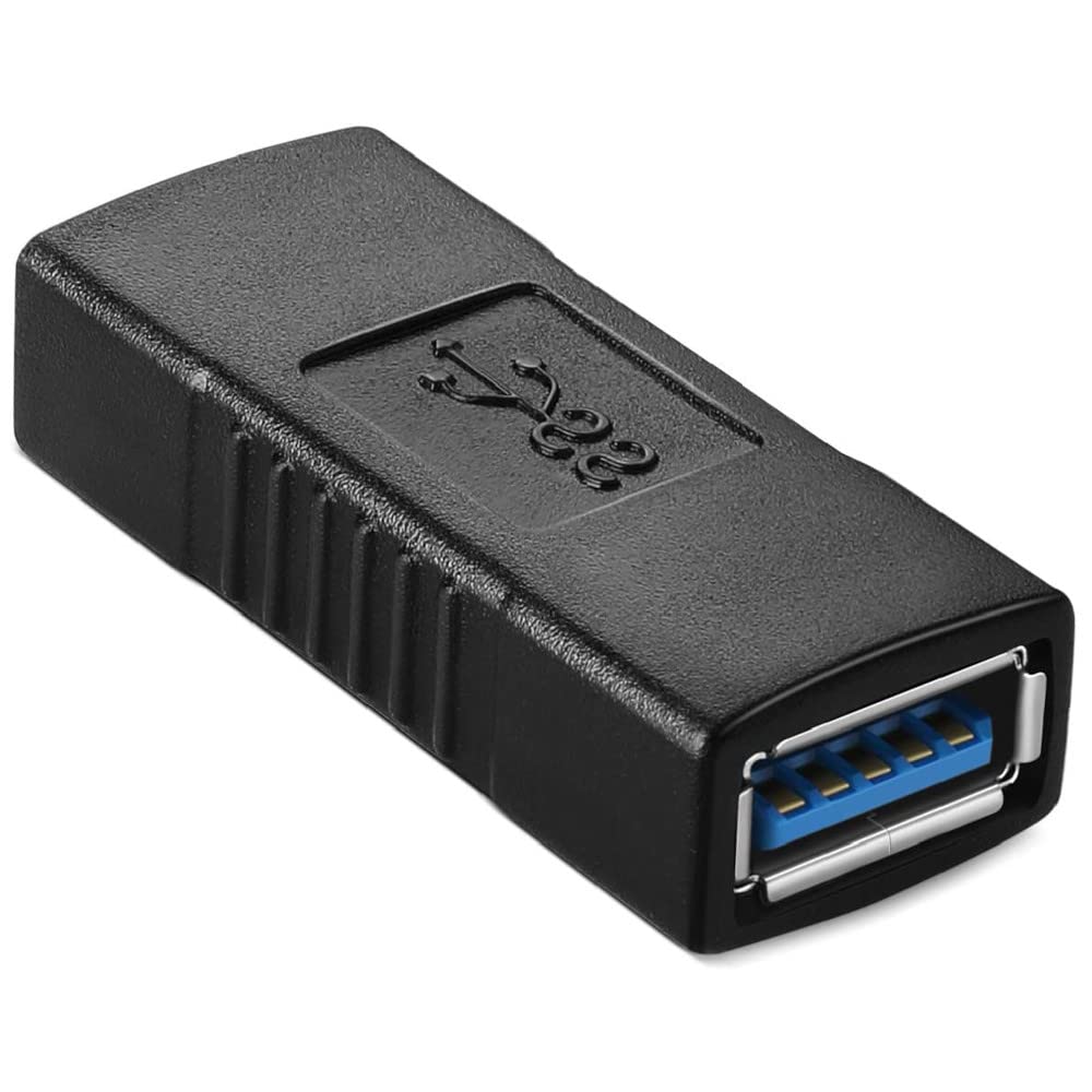 2pcs JacobsParts USB 3.0 Type A Female to Female Extension Connector Adapter F/F (Black)