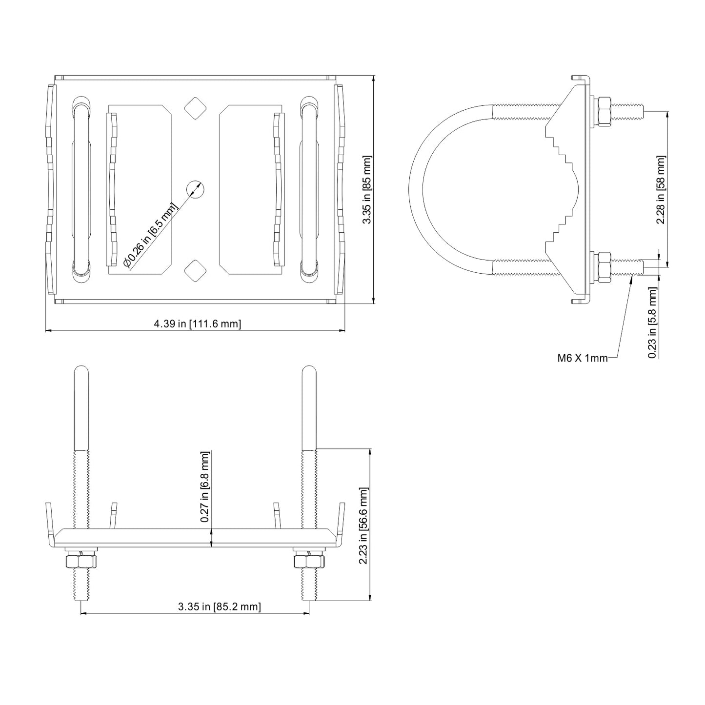 Clamp V Jaw Bracket Accessories (Without The Pole) Works with Coaxial Pipe (Pole) Mast Universal Antenna Mount Adapter for Starlink Antenna Weather