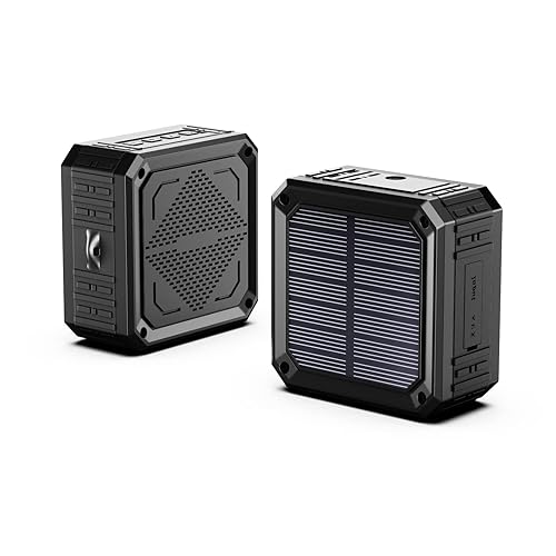 ABFOCE Solar Speaker Portable IPX6 Waterproof Bluetooth Speakers 15 Hours of Playtime Rich Stereo Bass Shockproof Dustproof for Home and Outdoor