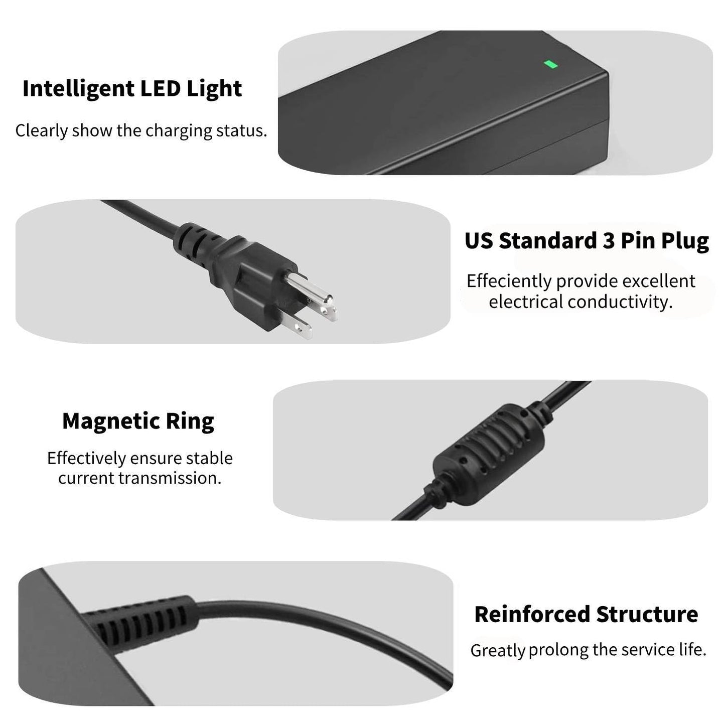 DC 19V Power Cord for LG Monitor, 6.6FT DC in Power Supply (for LG 32" 27" 24" 23" 22" 20" 19" Monitor/Ultrawide)