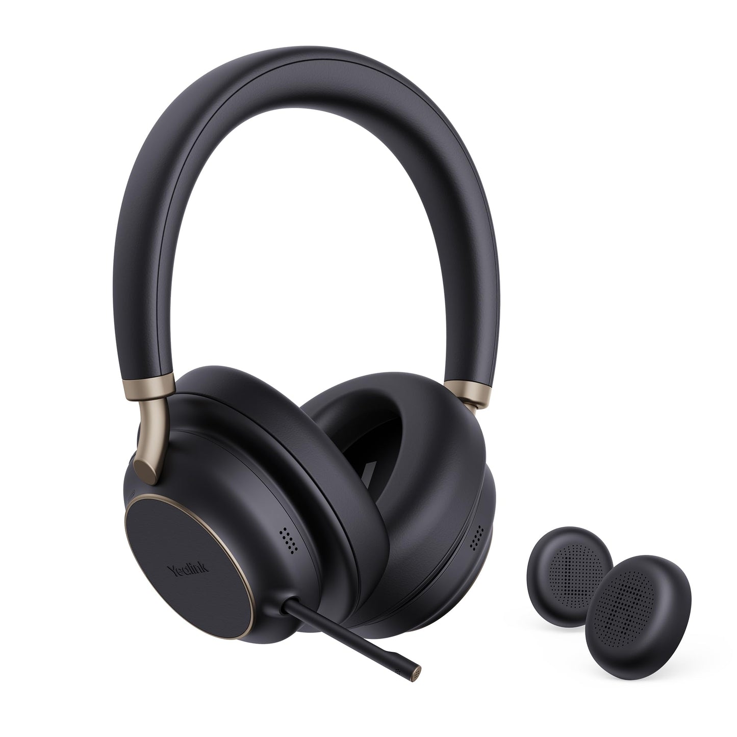 Yealink BH76 Plus UC Wireless Headset for Work, Bluetooth Headsets with Microphone Active Noise Cancelling, Retractable Mic Arm, ANC Business Headsets