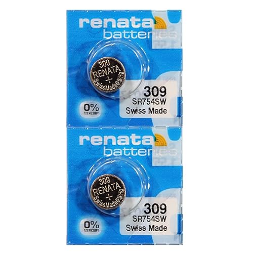 Renata 309 SR754SW Batteries - 1.55V Silver Oxide 309 Watch Battery (2 Count)