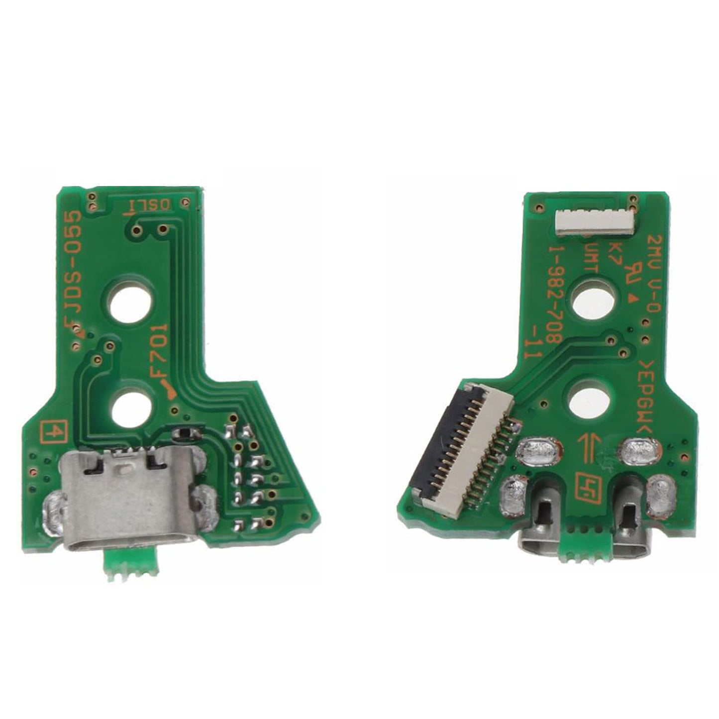 Onyehn JDS-050/JDS-055 Charging Port Assembly(with 12 pin Eject Ribbon Flex Cable) for Sony PlayStation 4 PS4 DualShock 4, Repair Part Micro USB