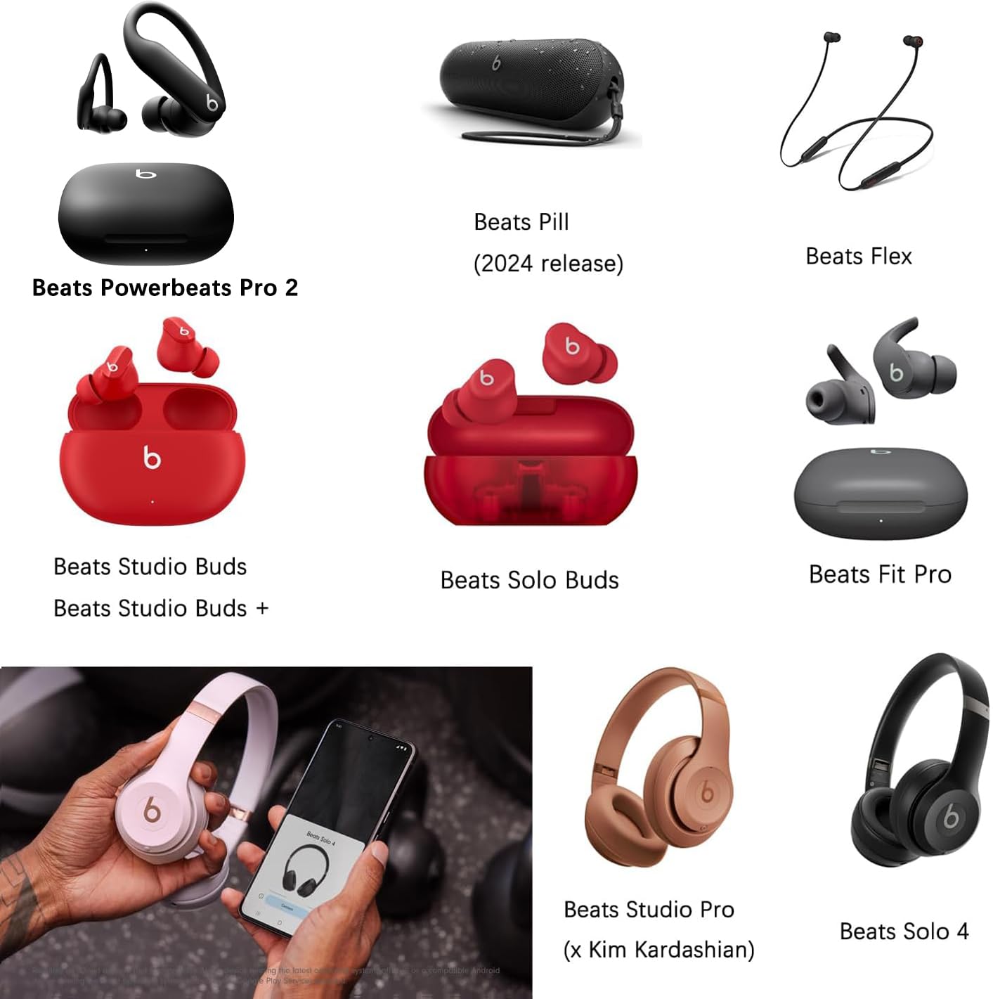 USB-C Beats Earbuds Wall Charger Cord Compatible for Beats Powerbeats Pro 2,Solo 4,Studio Buds +,Studio Pro(x Kim Kardashian),Beats Flex,Fit Pro,Beats