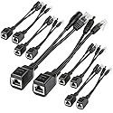 iCreatin Passive PoE Injector and PoE Splitter Cable Kit with 2.1x 5.5mm DC Barrel Jack (5-Pack)