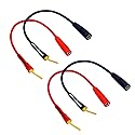 Sam&Johnny Banana Plug Adapter 4-Pack - Gold Plated Speaker Wire Connectors 2mm to 4mm for Amplifier Home Theater Audio Equipment