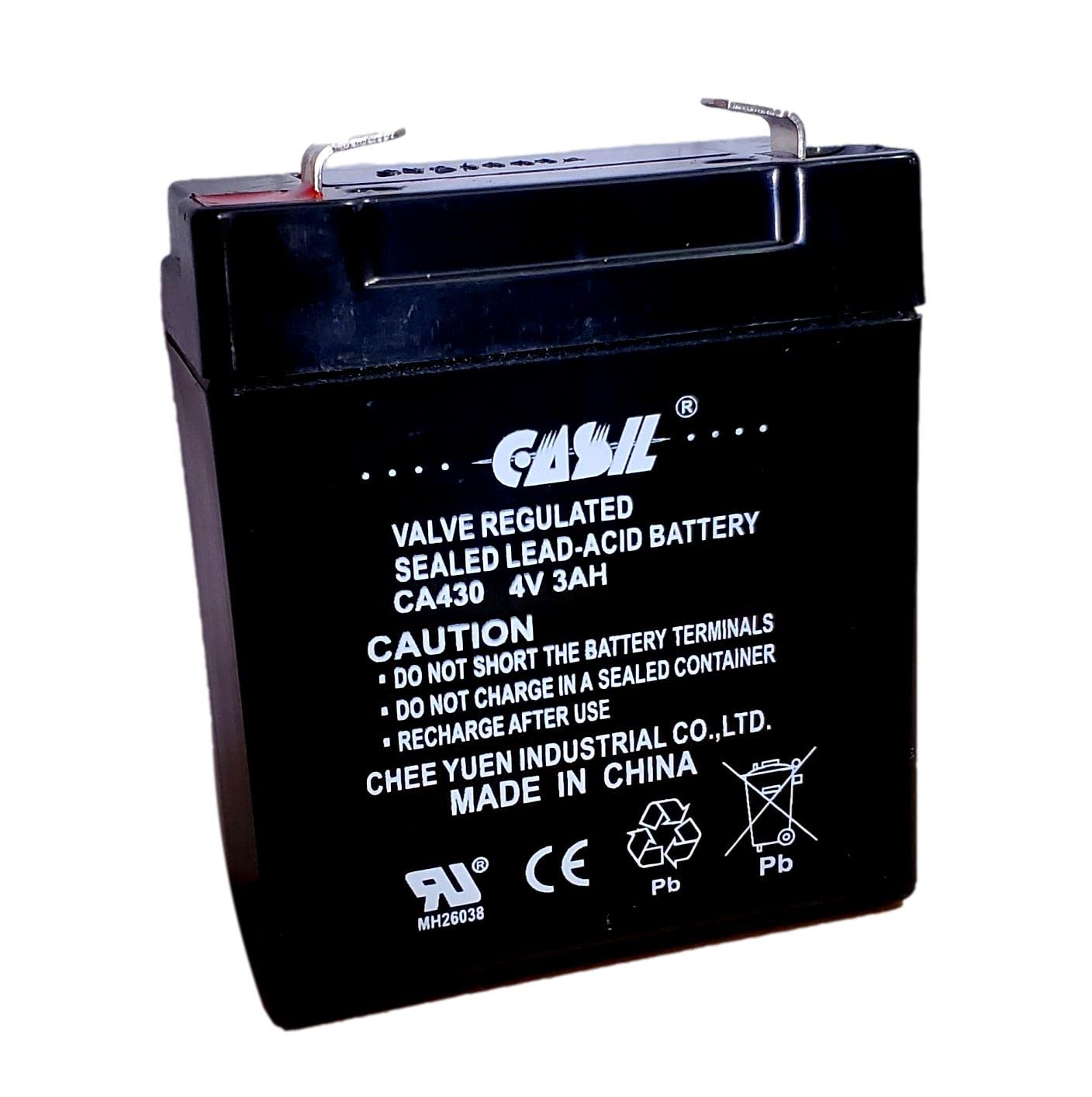 Casil 4v 3ah Rechargeable Sealed Lead Acid SLA Replacement Battery CA430