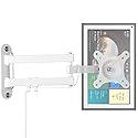 Full Motion Wall Mount for Echo Show 15, Monitor Wall Mounting Bracket for 15-28 Inch Monitors TVs, Swivel and Tilt 360 Rotate Wall Mount for Alexa