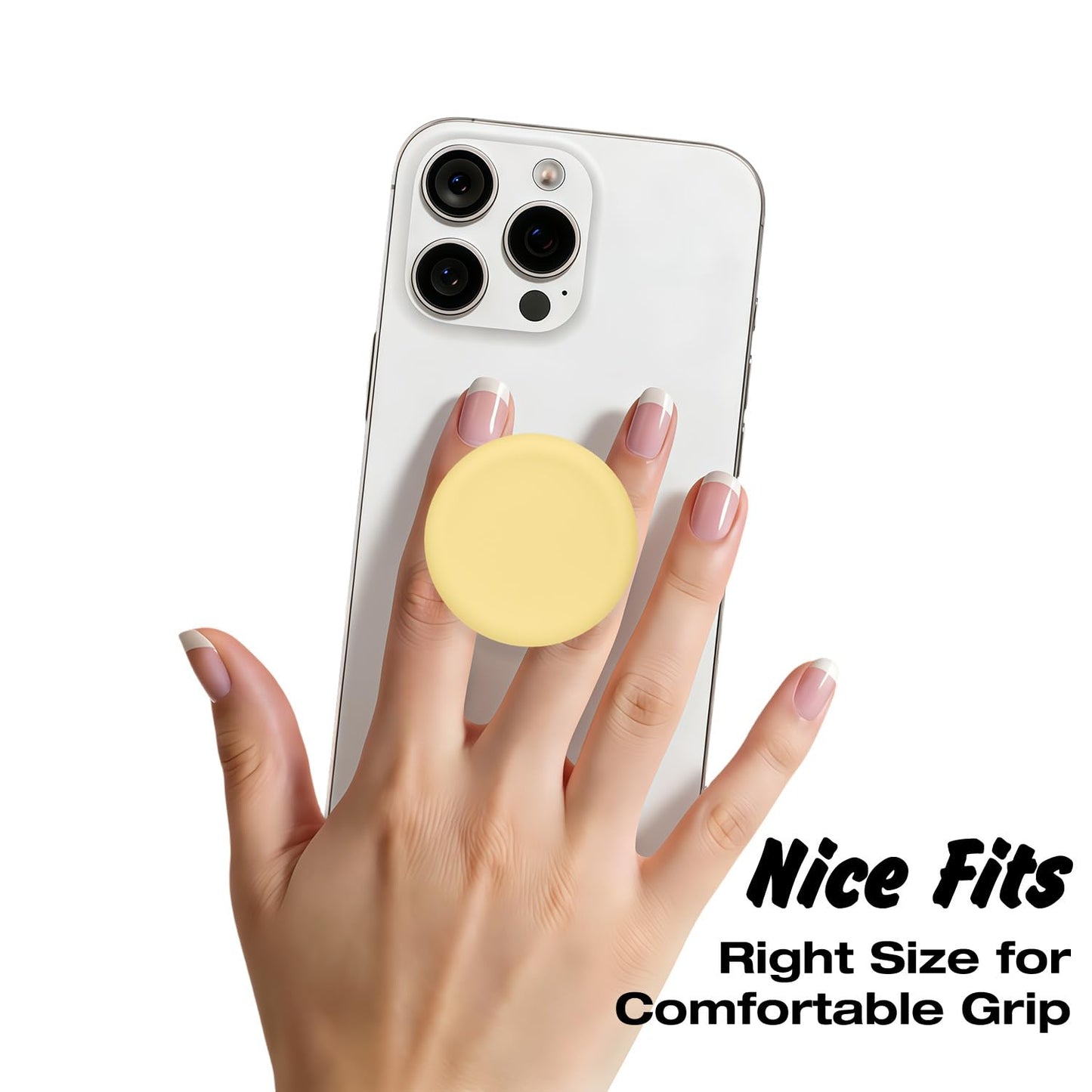 Svanove Silicone Adhesive Phone Grip Holder, Cute Collapsible Stick on Cell Phone Grips Stand Kickstand for iPhone Samsung, Slim Thin Matte Solid