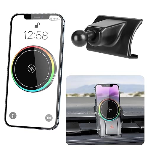 LUNQIN Car Magnetic Phone Mount for Toyota GR86 2022-2026 and Subaru BRZ 2022-2026 Auto Interior Accessories Best Cellphone Holder Fast 15W Wireless