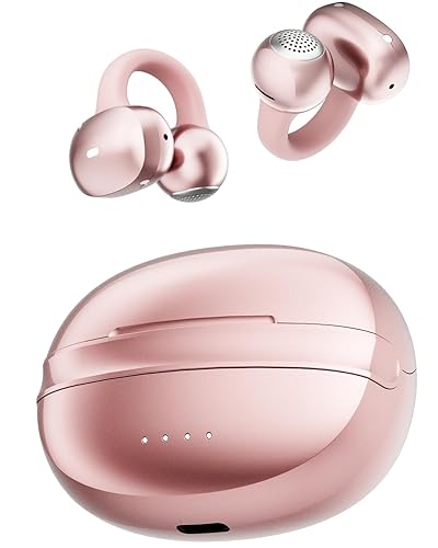 NEOQOQO A50 Clip on Earbuds, Bluetooth 6.0 Wireless Open Ear Headphones w/5.3g Weightless Comfort,48H Playtime,3D Soundstage,Clear Call