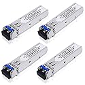 4Pack 1.25G SFP LC Module 1000Base-LX(SMF,1310nm,20km,DDM) Single-Mode Transceiver for Cisco GLC-LH-SMD,Ubiquiti UniFi,Meraki