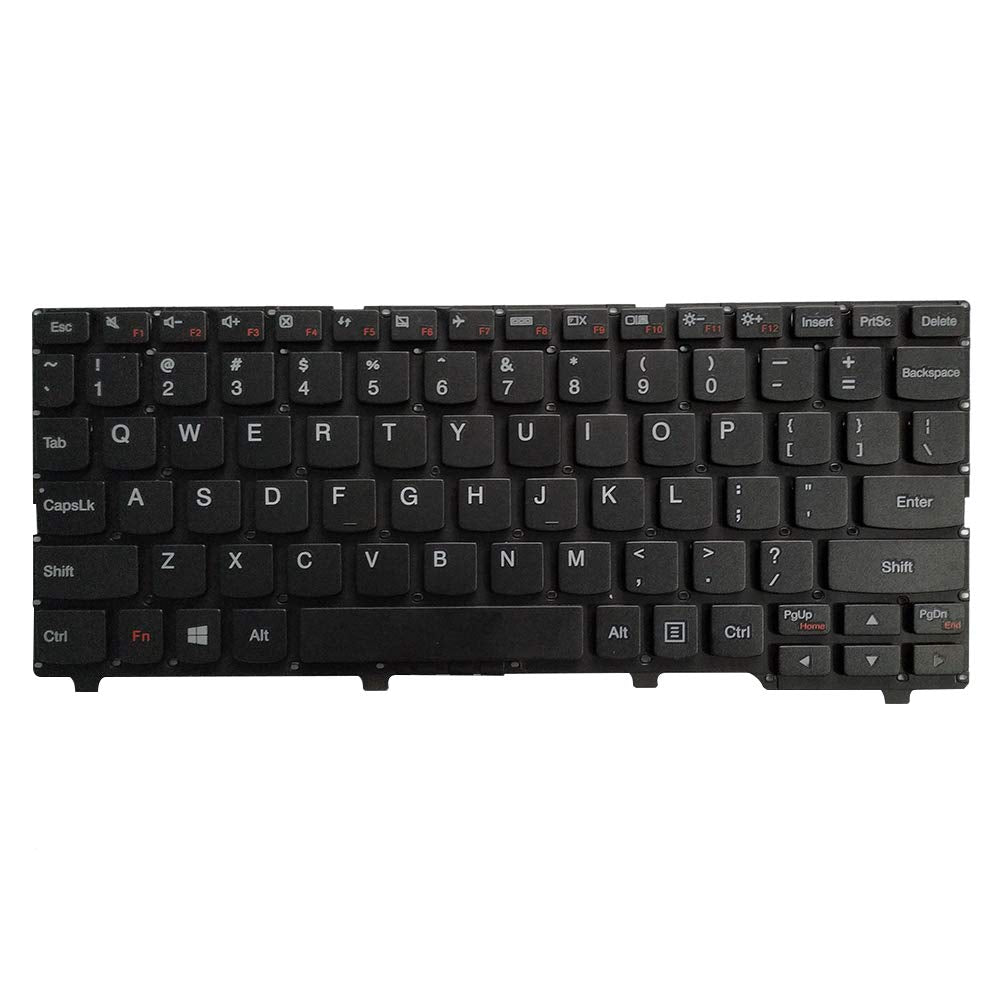 Laptop Replacement Keyboard Fit Lenovo IdeaPad 110S-11IBR 110S-11AST 5N20M53663 LCM15J13U4-H274 63411202900700 US Layout (Black)