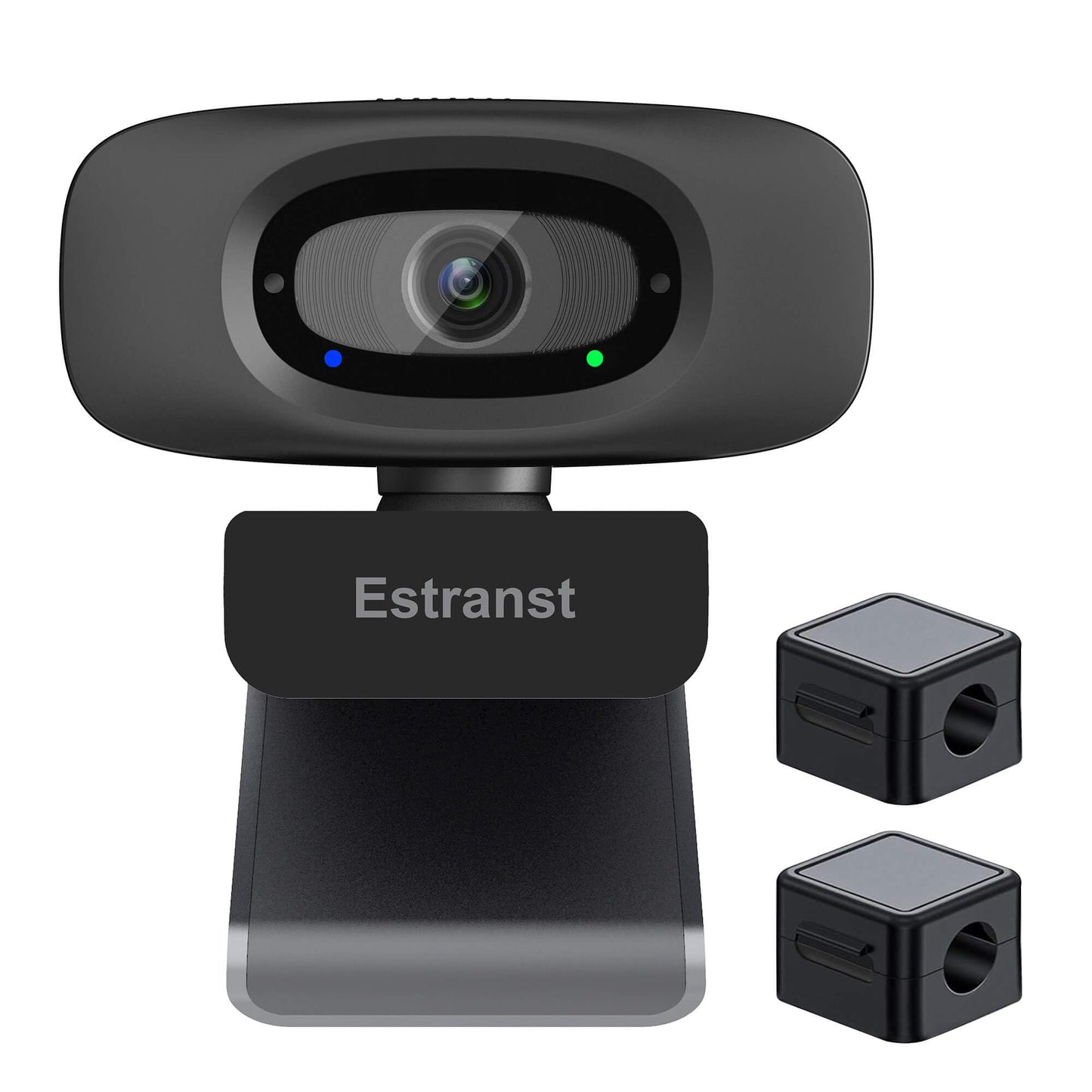 Estranst 2K Quad HD Webcam with Privacy Cover & Noise-Canceling Microphone & USB C Adapter, Video Web Streaming Camera for PC Computer Desktop Laptop