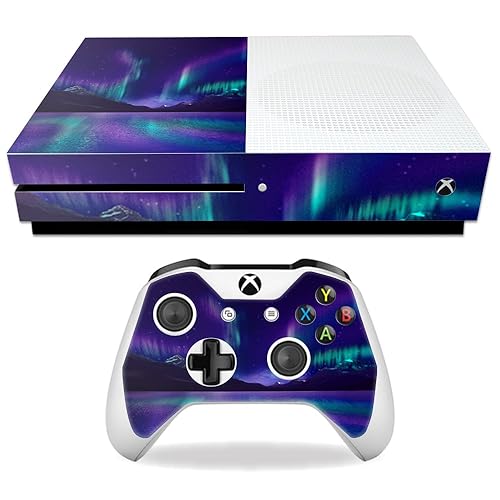 MightySkins Skin Compatible with Microsoft Xbox One S - Aurora Borealis | Protective, Durable, and Unique Vinyl Decal wrap Cover | Easy to Apply