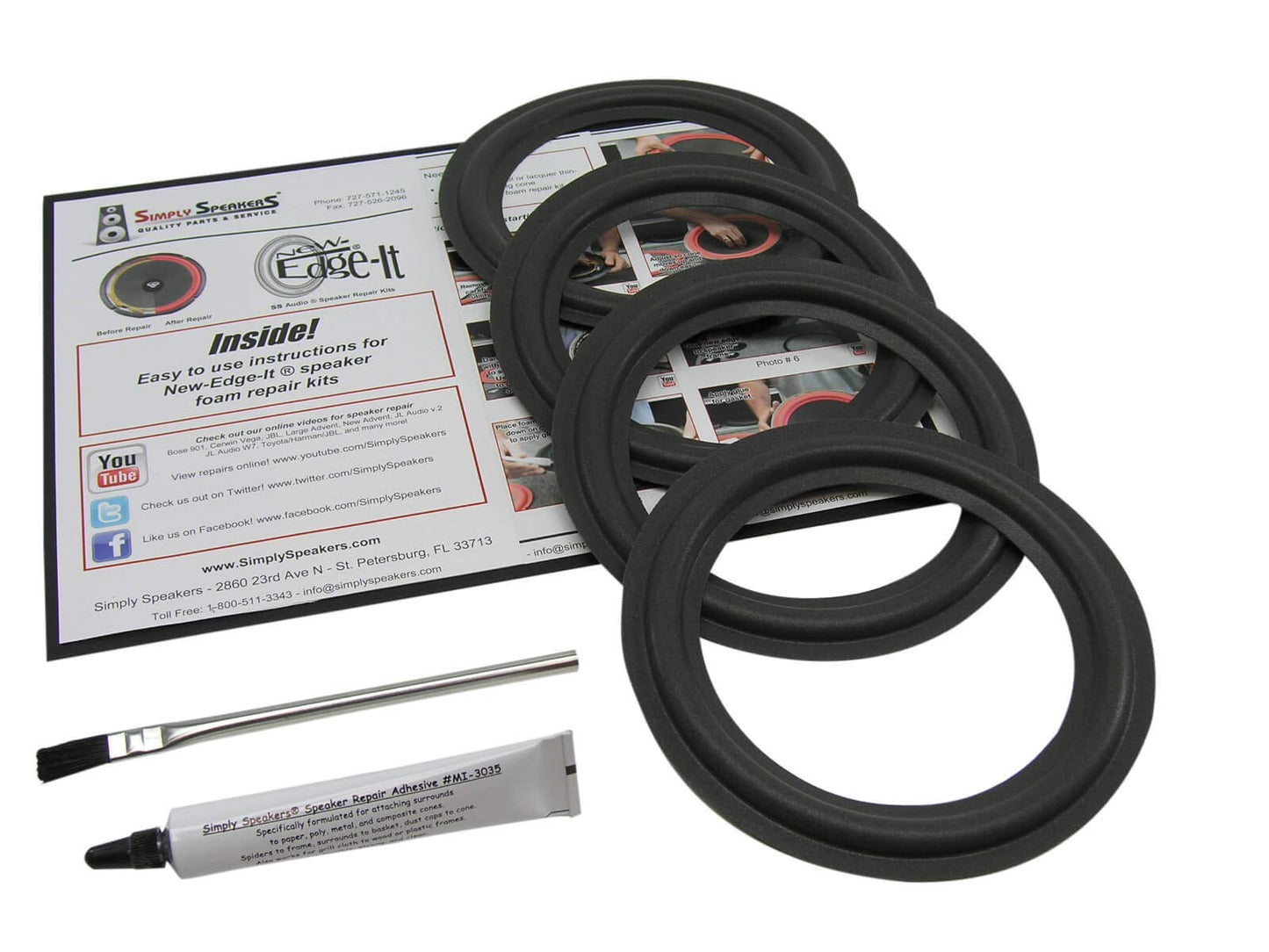 Advent Laureate 6.5 Inch Foam Speaker Repair Kit FSK-6.5-4 (4 Pack)