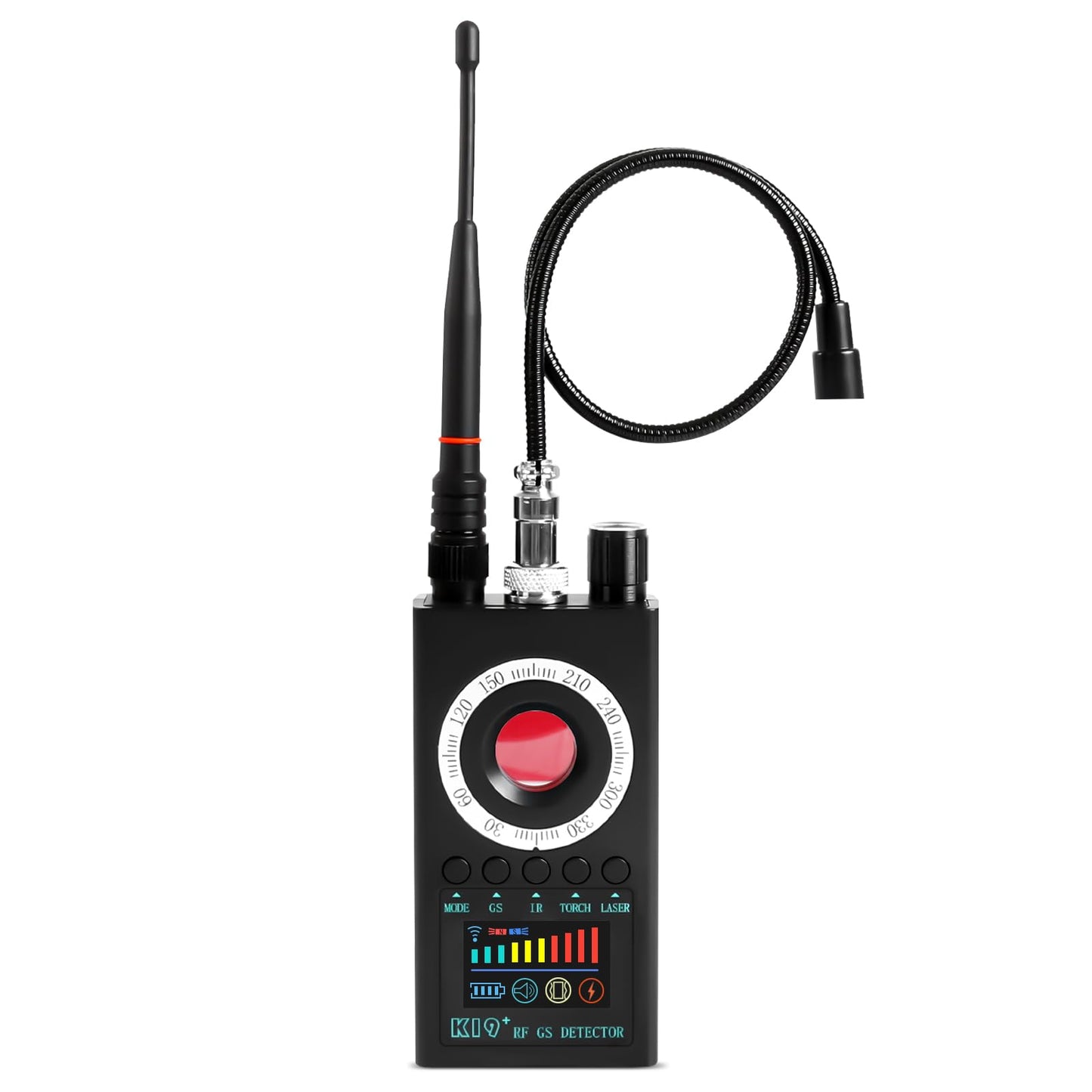 Multi-Functional Signal Detector, Portable Hidden Device Detector with Wireless Signal/GPS Tracking/Infrared Camera Detection & Vibration/Sound Switch