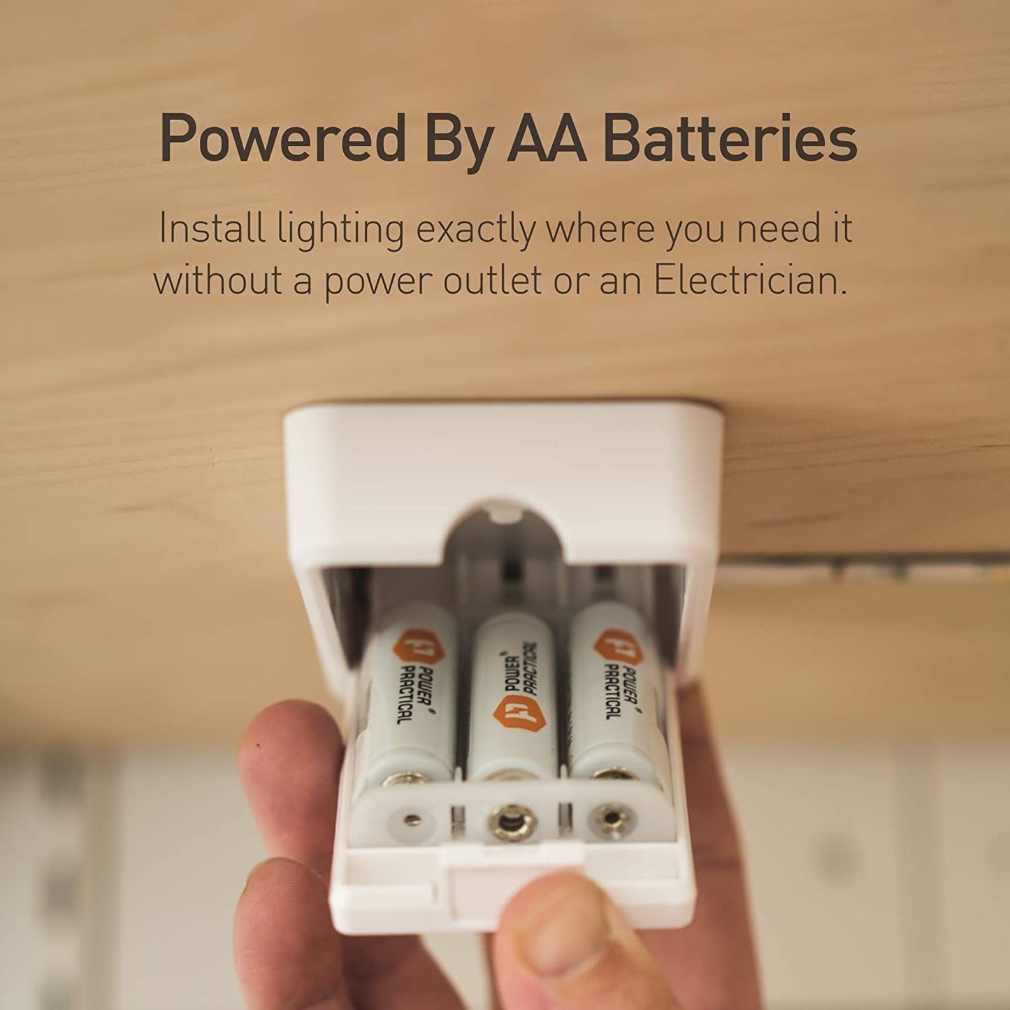 POWER PRACTICAL Luminoodle Under Cabinet Lighting - Click LED Light Strip for Shelves, Kitchen Cabinets, & Furniture, 1-Pack Includes Power Button