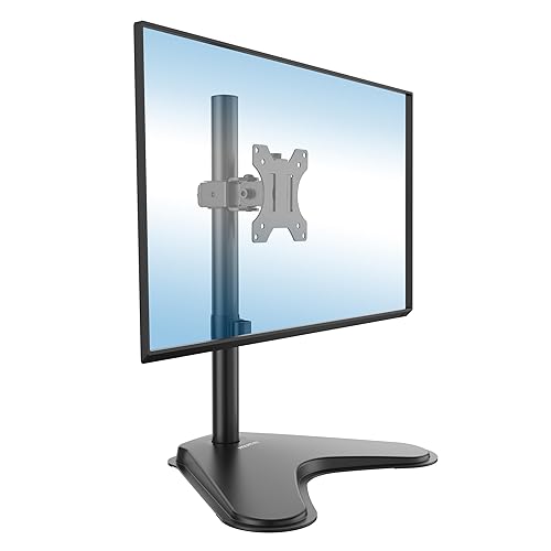 Mount-It! Monitor Stand for Desk, Freestanding Single Monitor Mount for 21.5-32" Screens, Height Adjustable VESA Stand with Tilt, Swivel & Rotation