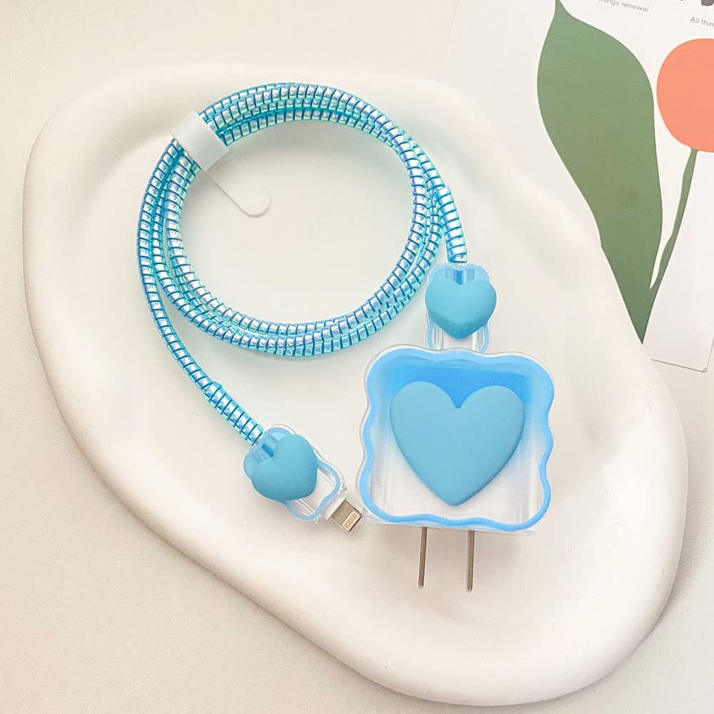 ZOSTLAND 5 in 1 DIY 18W 20W Heart Shape Protector Data Cable USB Charger Line Earphone Wire Saver Organizer Compatible with iPhone 11 12 13 14 15 Pro