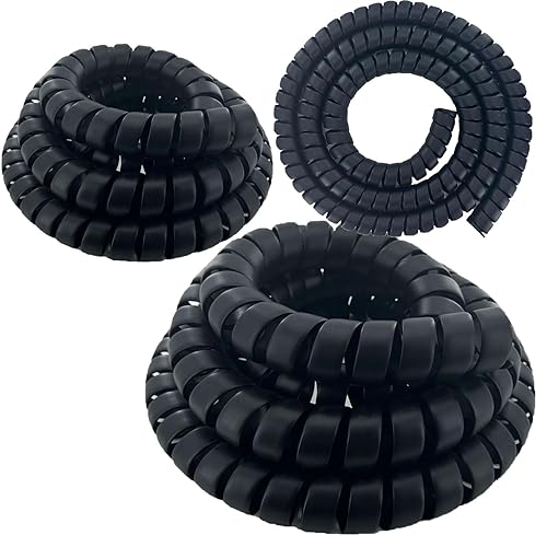 3PCS Spiral Wrap Cable Protector 1.25+1.58+2in OD x 10ft Pre-Cut Lengths Safe Hose Protector to Avoid Wear Extend Life for Hydraulic Pneumatic Hose