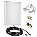 Outdoor 15dBi Dual Band WiFi 2.4GHz 5GHz 5.8GHz Long-Range Directional Panel Antenna with 10Ft Cable for WiFi Router Wireless Network Card Security IP
