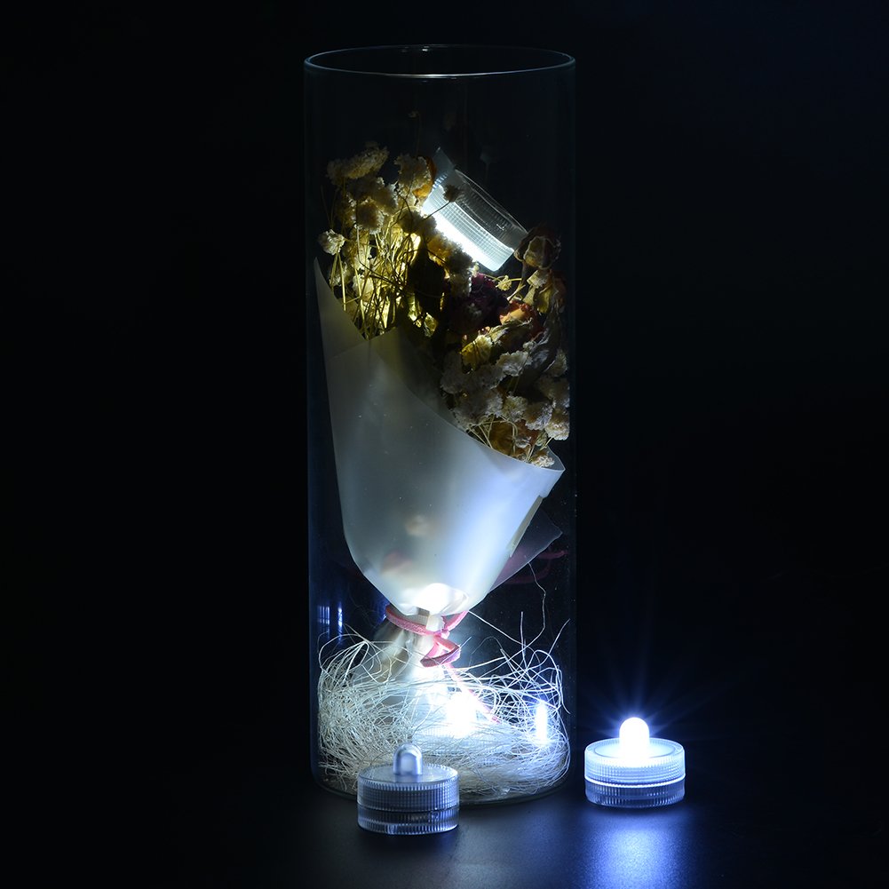 Halloween Lights Submersible LED Lights cr2032 Battery Powered Underwater Waterproof LED Tea Light for Events Wedding Centerpieces Vase Floral Xmas