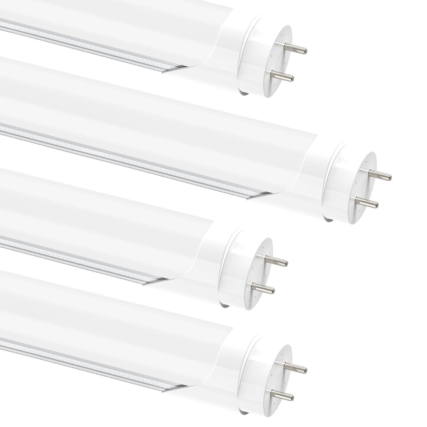 JESLED T8 4FT LED Light Bulbs, 24W 3200LM 5000K Frosted Type A+B, 4 Pack
