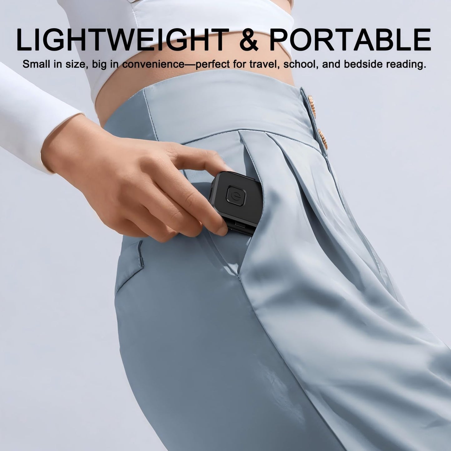 OMATAT Clip on Book Light, 3 Color Temperatures Stepless dimming Reading Lights for Books in Bed with 360° rotatable Clip-on Reading Light for Travel