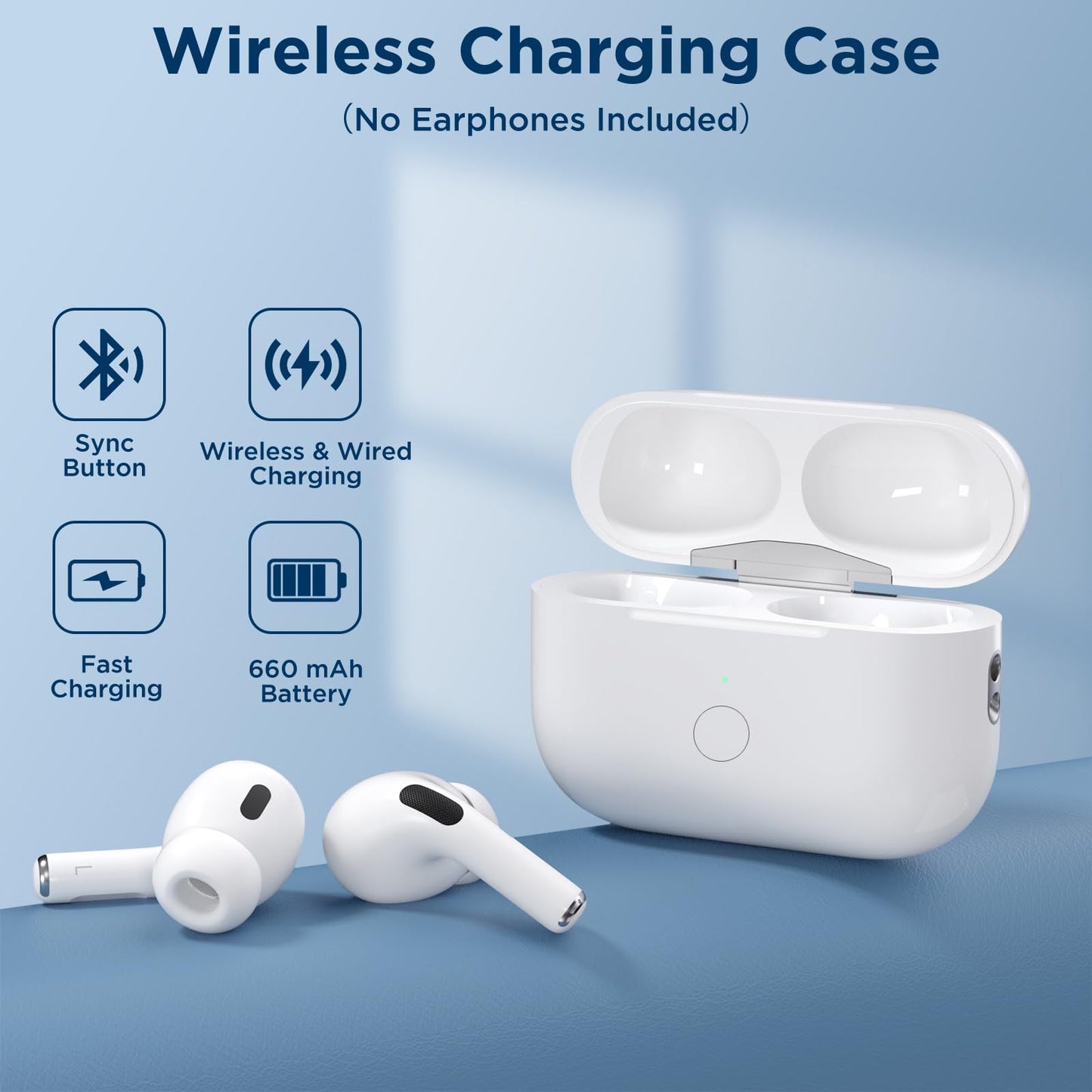 Replacement Charging Case for AirPods Pro 2nd & 1st Generation with Type-C Charging Port, Compatible with AirPod Pro 2nd Charging Case