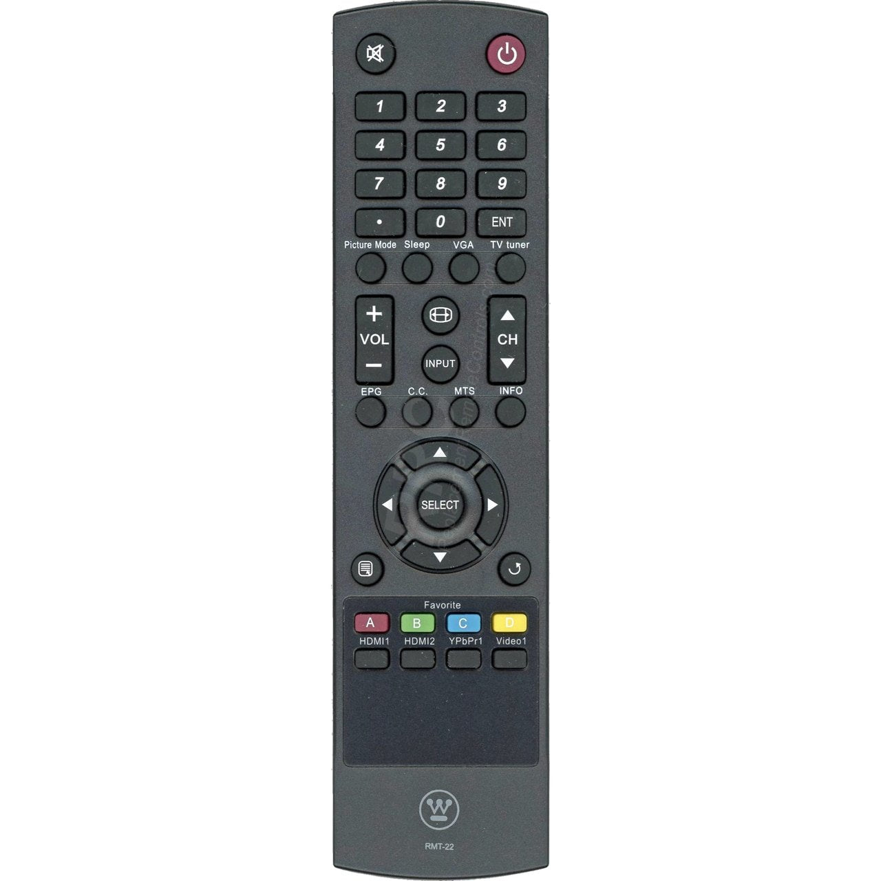 WESTINGHOUSE OEM Original Part: RMT-22 TV Remote Control