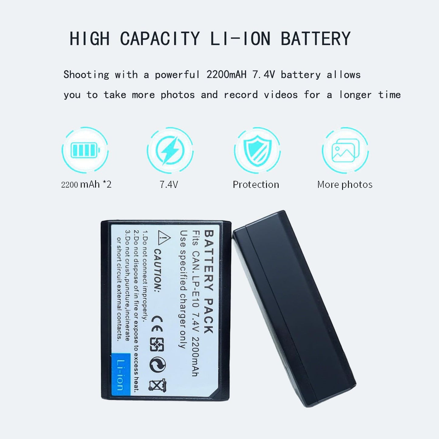 Focruzom LP-E10 Replacement Battery and USB Dual Charger for EOS Rebel T7 T6 T5 T3 T100, EOS 2000D, 3000D, 4000D, 1200D 1100D 1300D 1500D, KISS X50