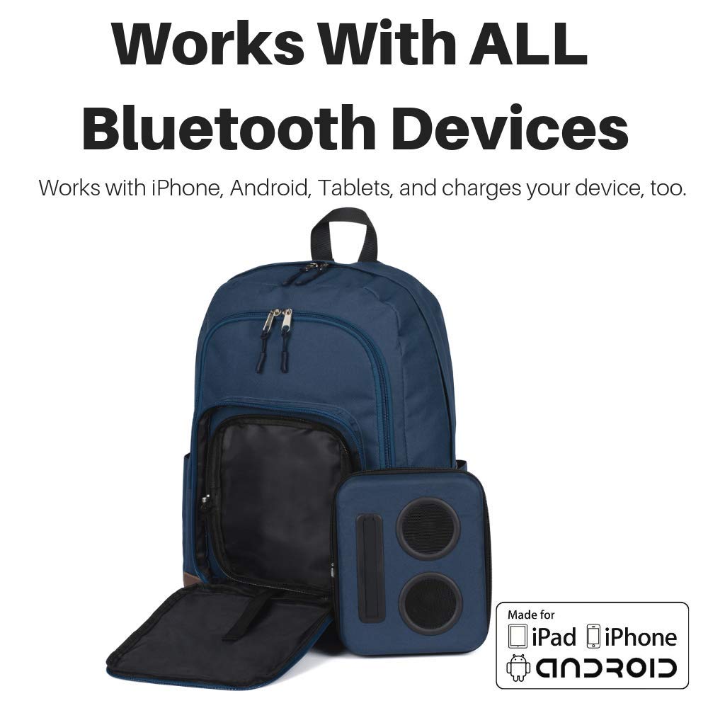 Super Real Bluetooth Speaker Backpack With 20-Watt Speakers & Subwoofer for Parties/Festivals/Beach. Works with iPhone & Android (Blue)